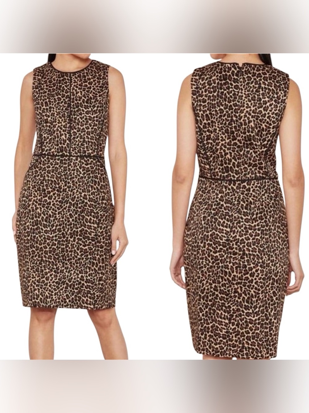 J. Crew Leopard Print Sleeveless Dress Size 2 Black Brown